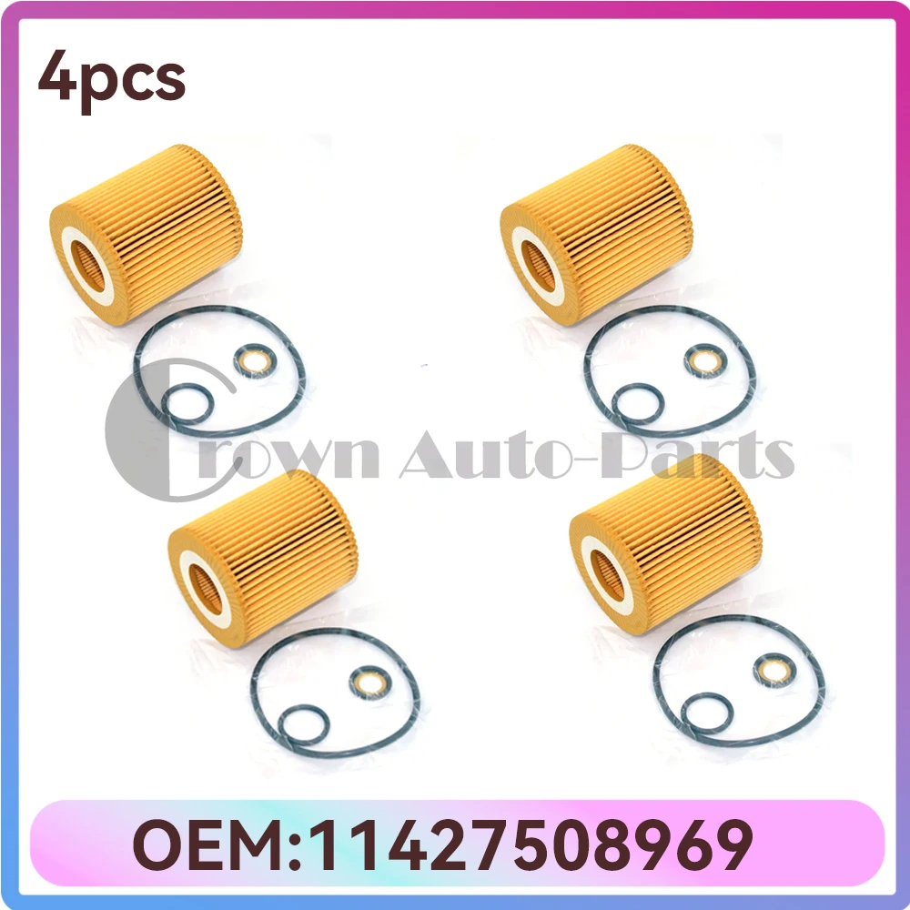 1/2/4 Pcs Engine Oil Filter 11427508969 For BMW E46 E87 E88 E90 E91 116i 120i 318i 320i