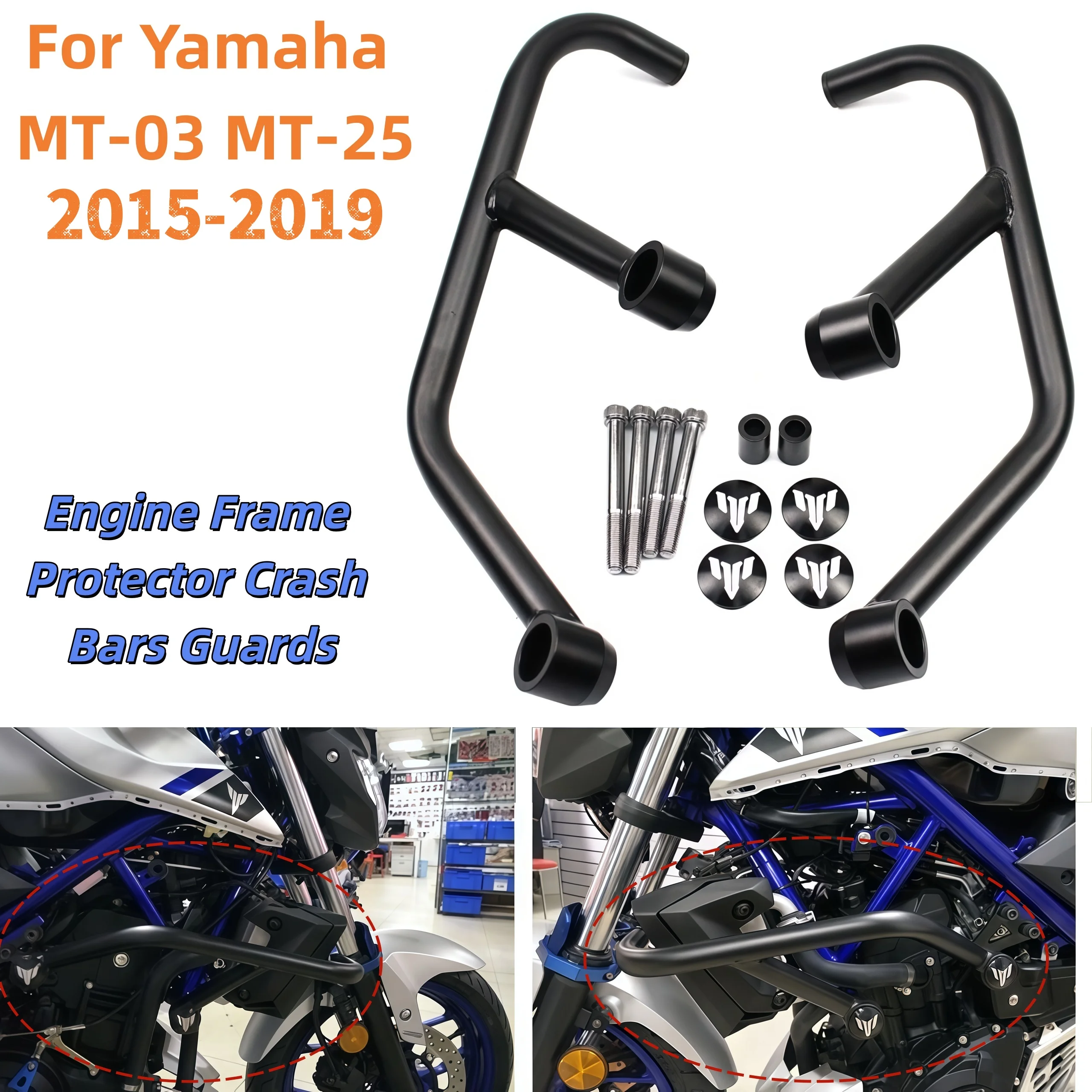 

Motorcycle Engine Guard Highway Crash Bars Bumper Anti Drop Bar Tank Protector For YAMAHA MT-25 MT-03 MT03 MT25 2015-2019
