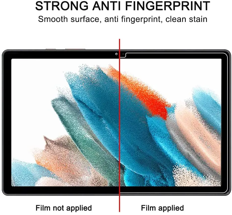 قرص الزجاج المقسى شاشة بروكتور لسامسونج غالاكسي تبويب A8 10.5 2021 X200 X205 الغبار 9H HD فقاعة فيلم واقية