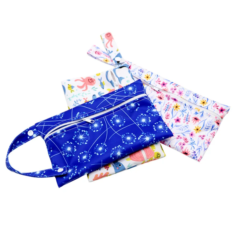 Bolsa de almacenamiento de pañales pequeña impermeable, almacenamiento de artículos de tocador de maquillaje, plegable, con cremallera, para lavar la orina, carrito de viaje portátil, bolsa colgante