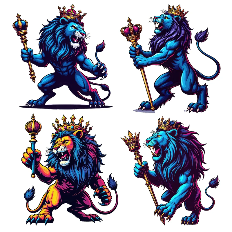 Three Ratels CD192 Roaring Blue Lion King Art Animal Wall Stickers for Home Decoration Personalized Car decals