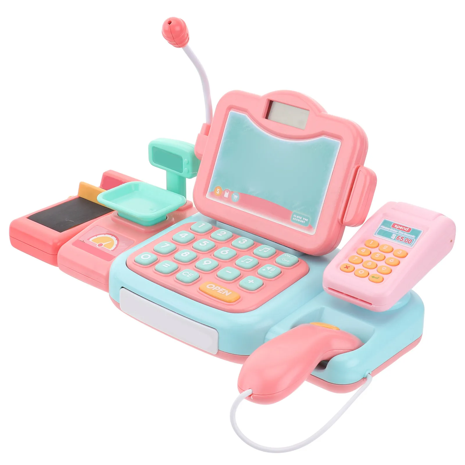 1-セットシミュレーションレジ多色教育プレイセット色の認識を強化する子供用ごっこ遊びスーパーマーケット用品