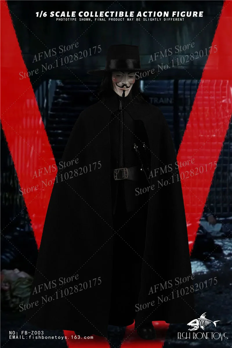 FISH BONETOYS FB-Z003 1/6 Scale Collectible Figure V Vendetta Hugo Weaving  Full Set 12Inch Men Soldier Action Figure Model