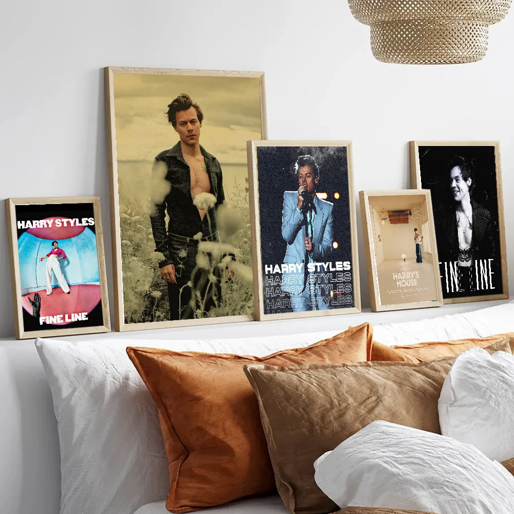 Famous Singer Portrait Harris_Styles Classic Vintage Posters Decoracion Painting Wall Art White Kraft Paper Kawaii Room Decor