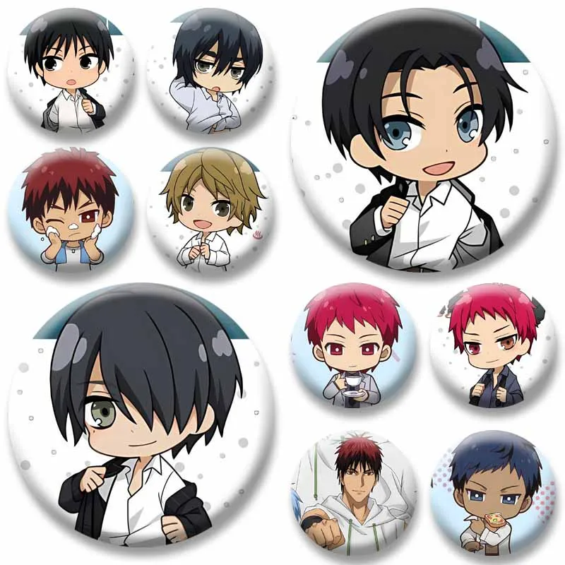 Anime Peripheral Kuroko No Basket Coin Handmade Button Brooch Cartoon Badge Backpack Clothes Decor Jewelry Accessories Toys Gift
