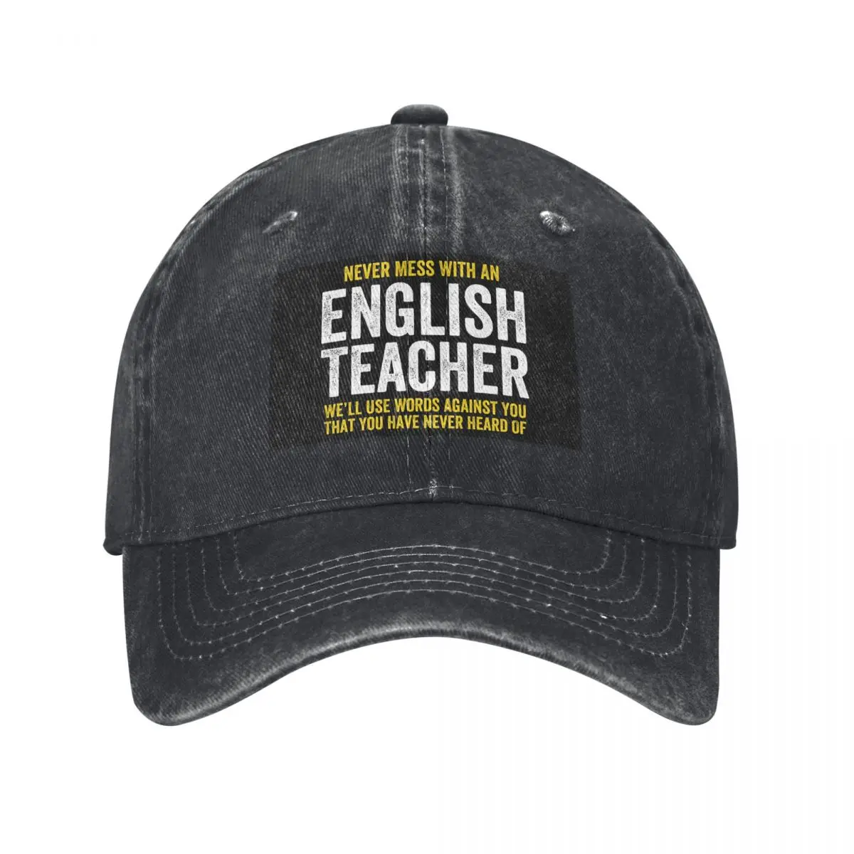 

Никогда не беспорядок с учителем английского языка, бейсболки, шляпы из джинсовой ткани, уличная бейсбольная ковбойская шляпа для мужчин и женщин