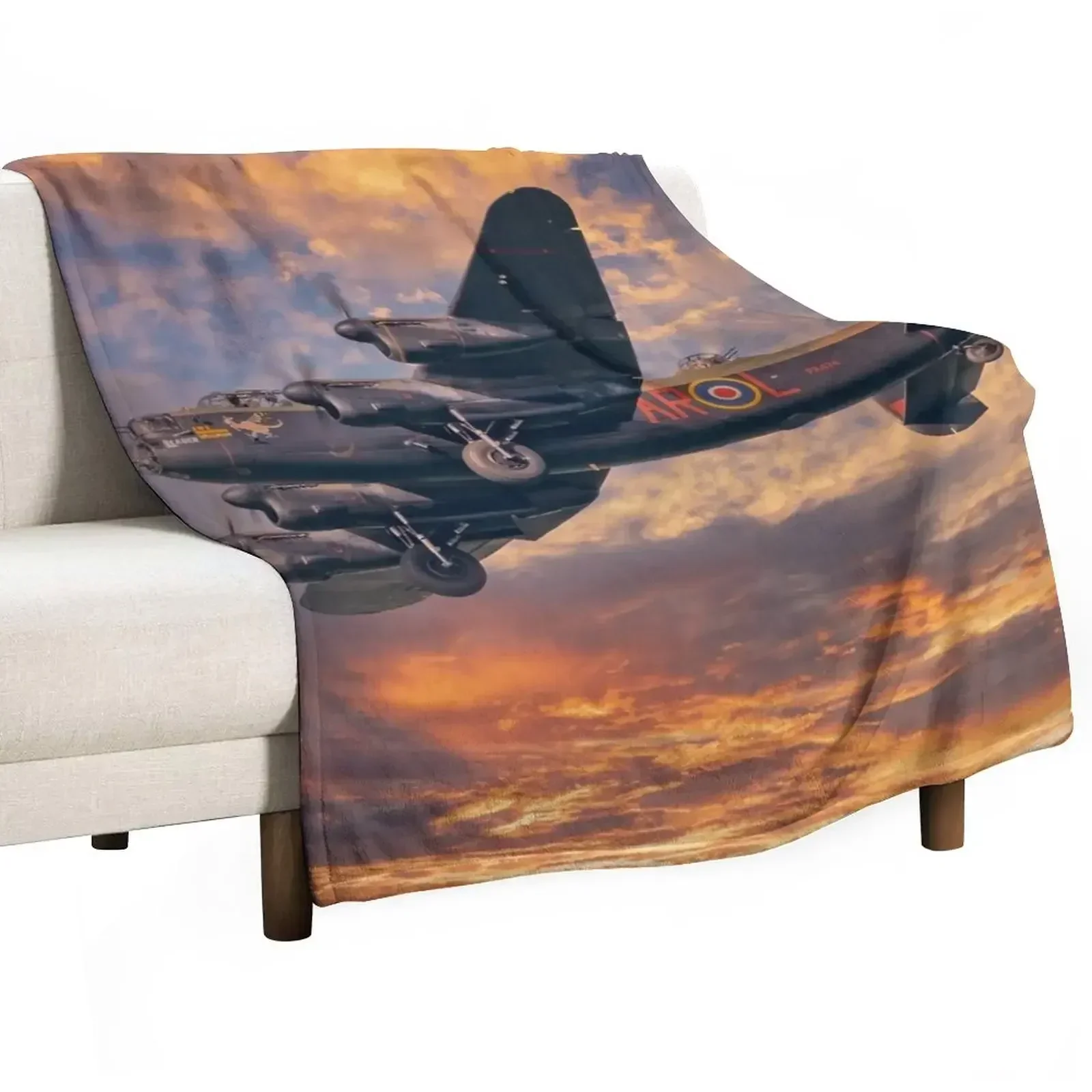 Lancaster Bomber Throw Blanket Plush Sofa Blankets