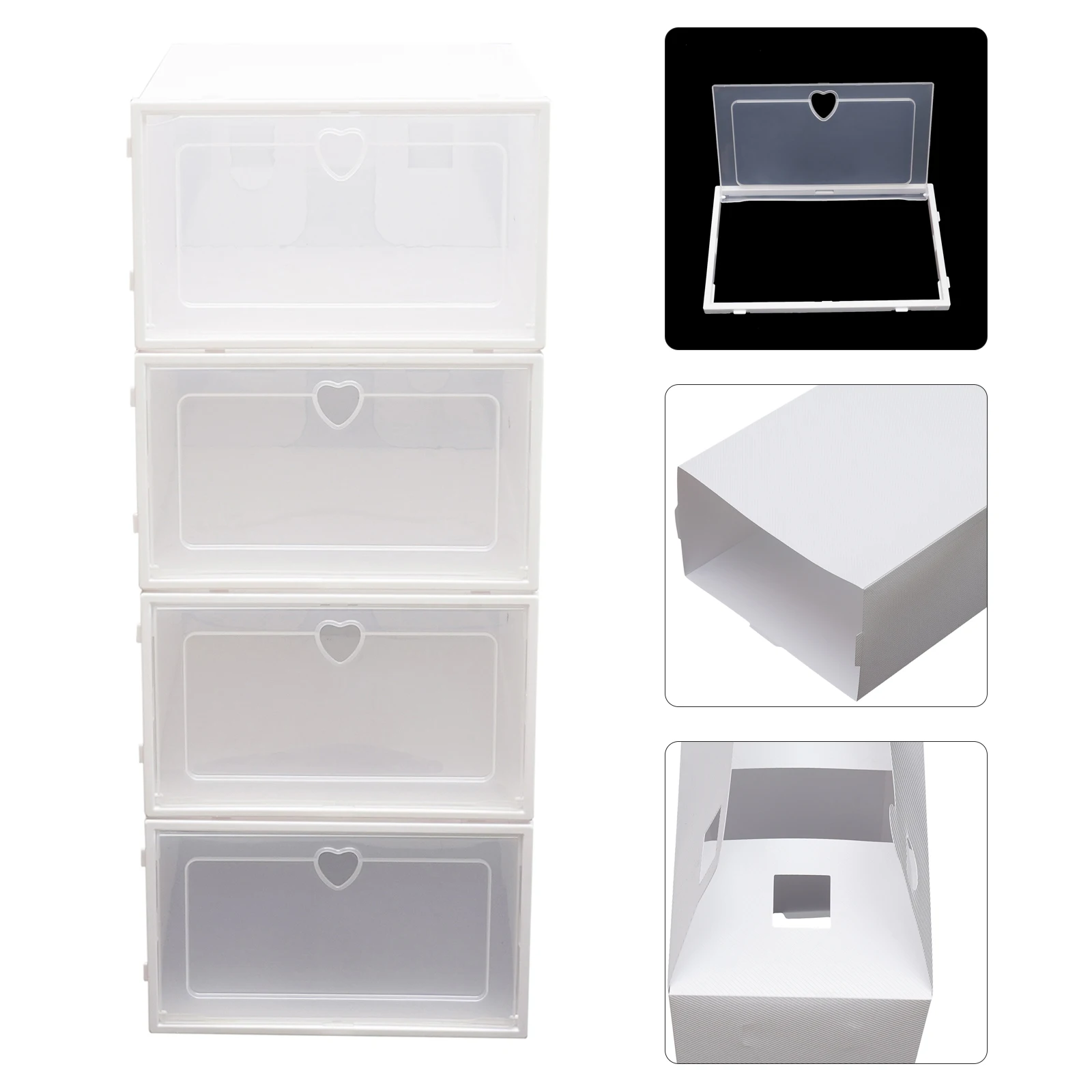 20pcs Plastic Shoe Box Set Stackable Foldable Storage Case Clear Drawer Home Organizer Rack Stack