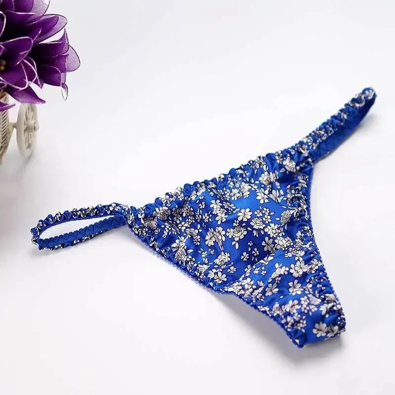 

3pcs/lot 100% mulberry silk underwear Women's sexy thong low waisted breathable sweat absorbing briefs T pants