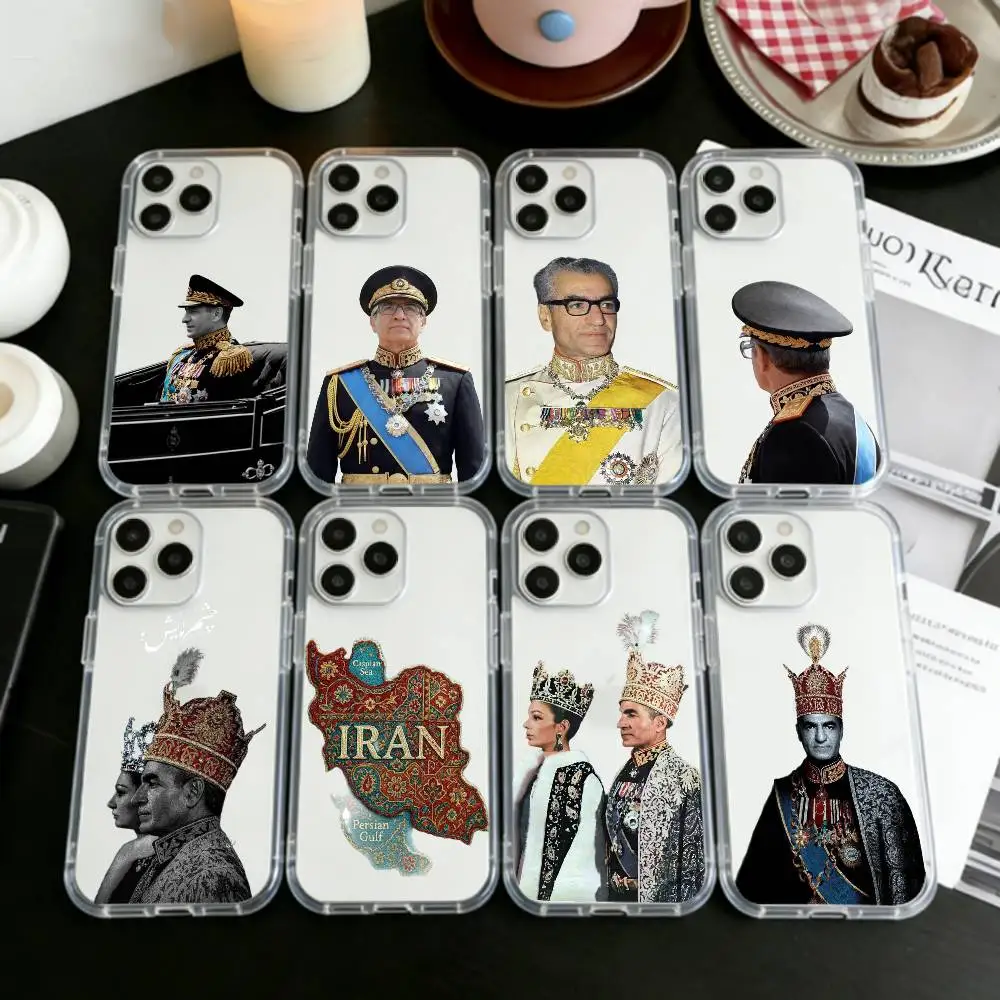 

M-Mohammad Reza P-Pahlavi Iran Phone Case For iPhone 17 16 15 14 13 12 11 Mini Pro Max Plus Transparent Cover