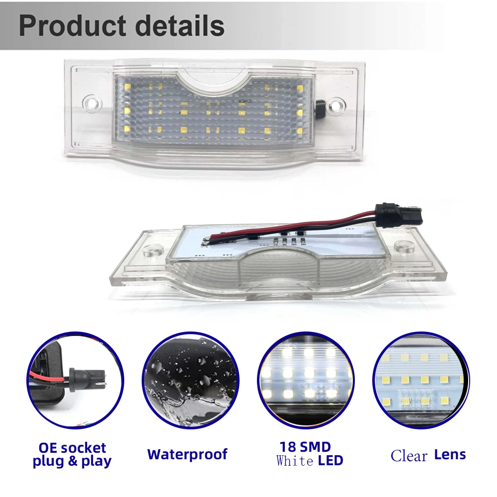 Para Vauxhall Opel Vivaro A B Para Renault Trafic II III Nissan NV300 Primastar Fiat Talento Led License Plate Light 8200434687