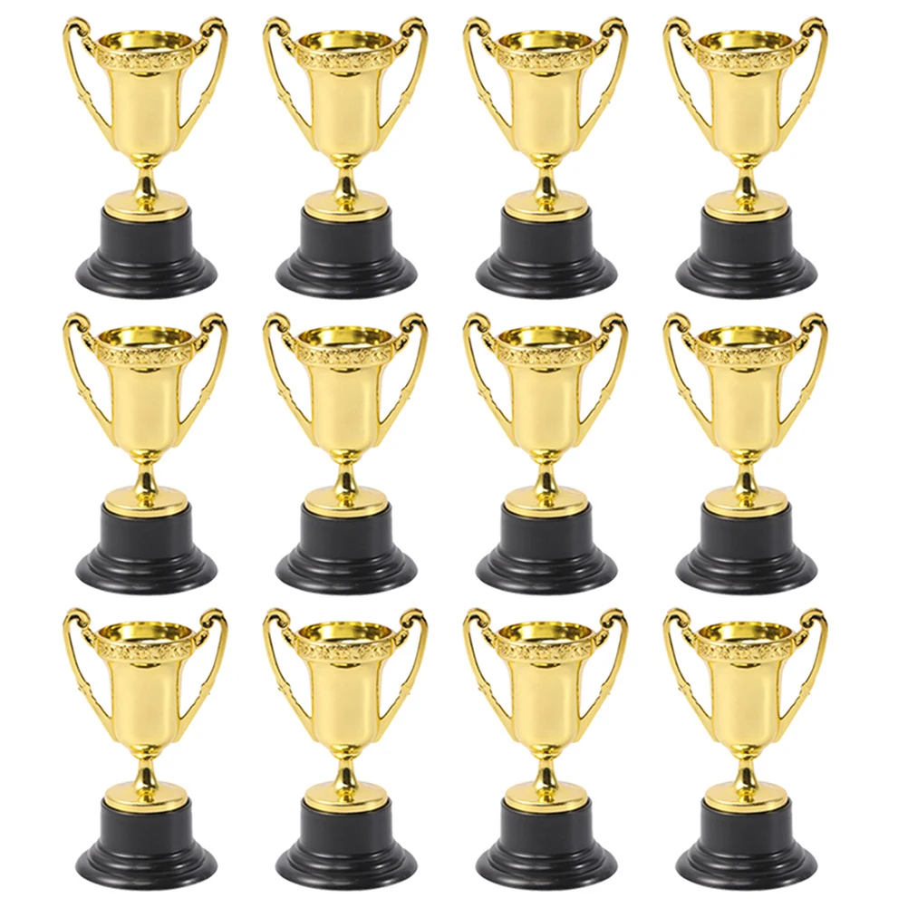 10Pcs Kids Trophies Packs Plastic Trophies Gold Trophies Plastic Toy Trophies for Kids Children Small Trophies Gold Award Trophy