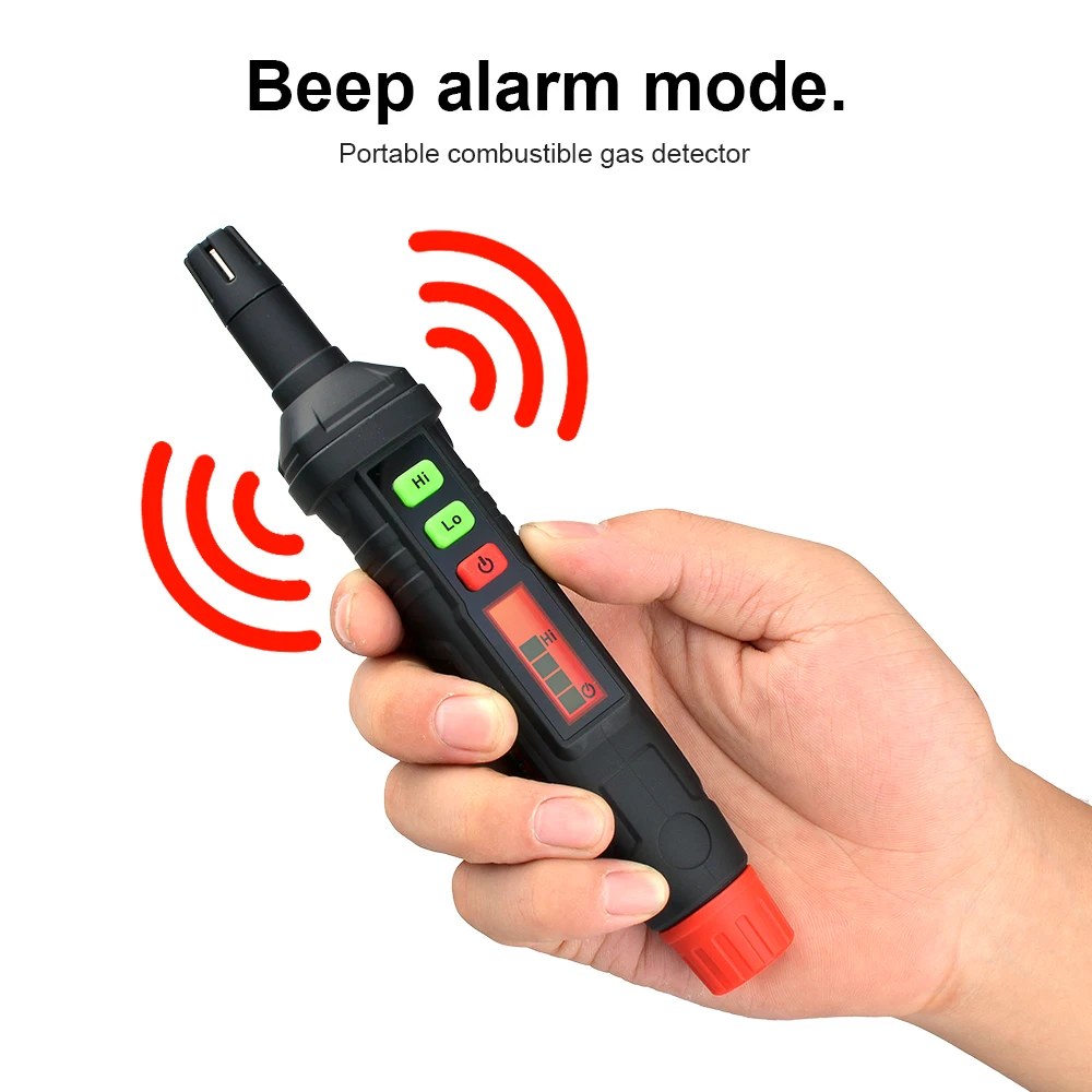 HABOTEST Gas Leak Detector 50-1000PPM Leak Location Determine Sound Alarm Combustible Flammable Natural Methane Gas Detector