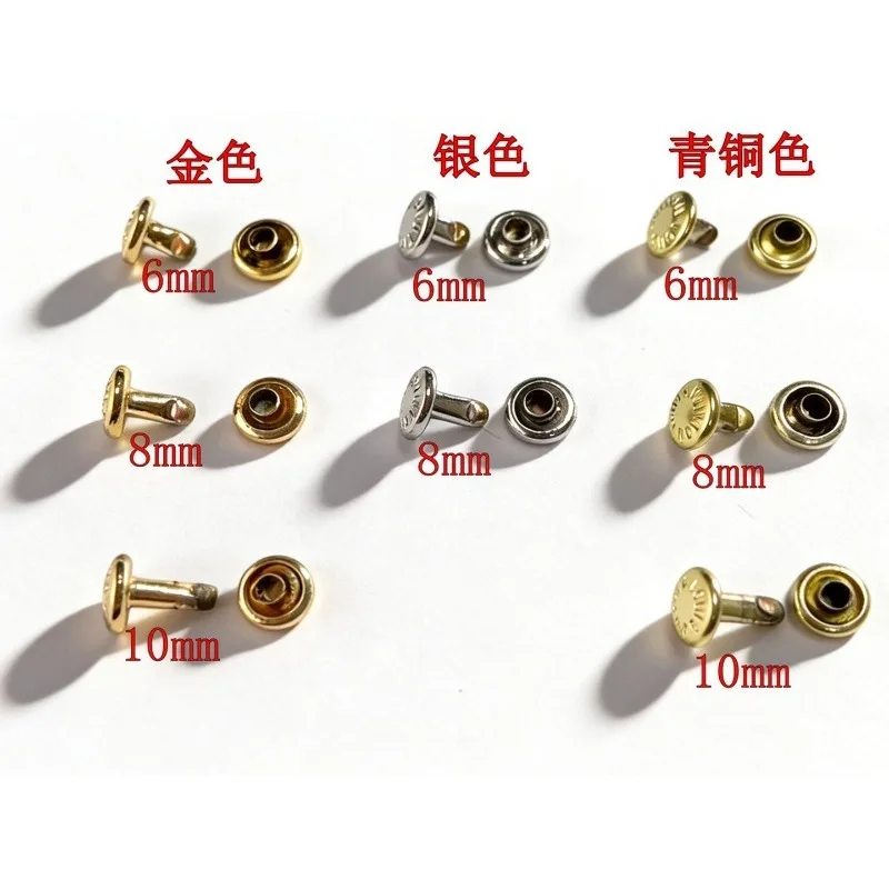 Metal Rivet Stud Replacement 6mm 8mm 10mm Four In One Nail for LV Handbag Travel Bag Hardware Repair