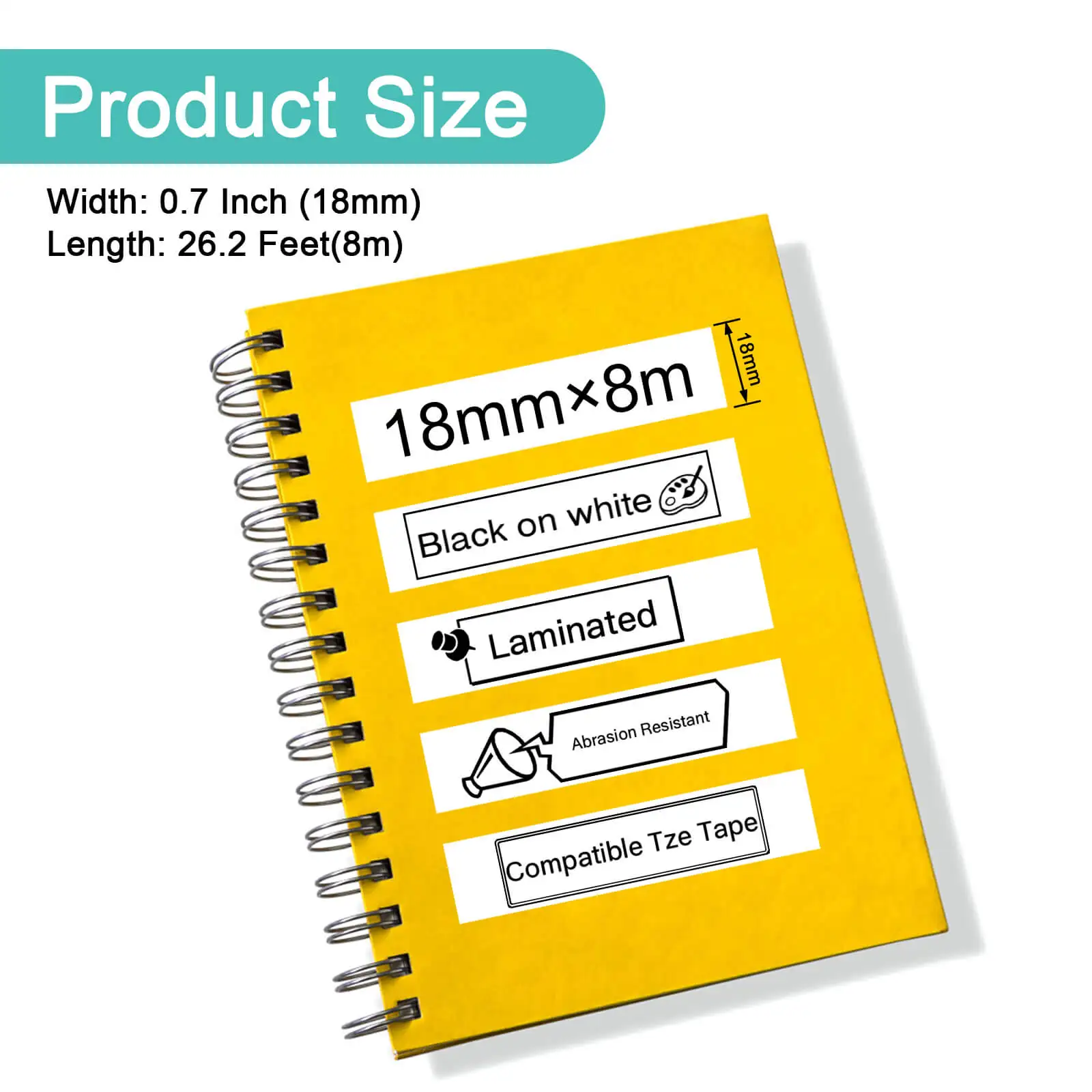 1PK-10PK Label 18mm Black on White Ribbon Replacement for Brother TZ 241 TZE 241 Label Tape for Brother P-touch Labeling Machine