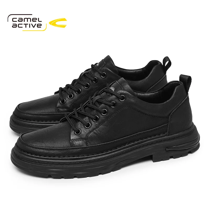 

Camel Active Men Oxfords Lace-up Autumn New Breathable Man Split Leather Men's Trend Casual Shoes DQ120152