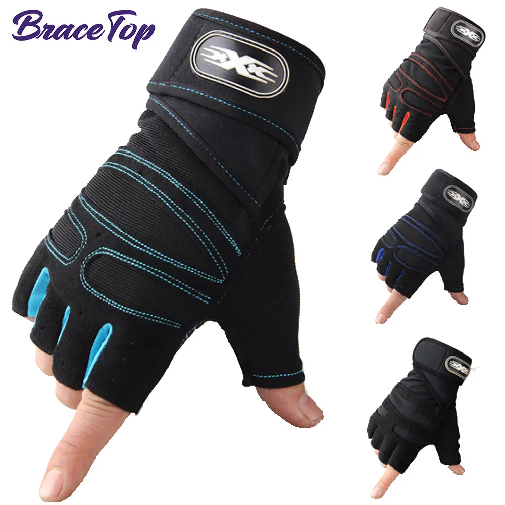 1 Pair Sports Gloves Weight Exercises Half Finger Lifting Gloves Body Building Training Sport Gym Fitness Gloves for Men & Women