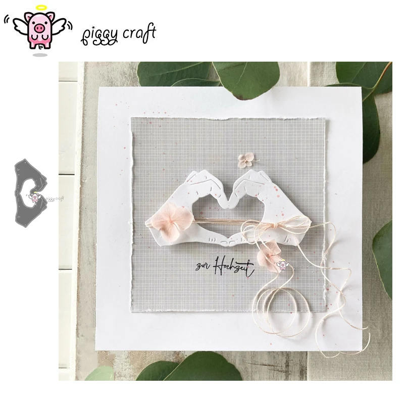 Piggy Craft metal cutting dies cut die mold Two-handed love sign Scrapbook paper craft knife mould blade punch stencils dies