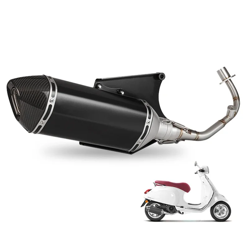 

Stainless Steel Full Exhaust Pipe System, Motorcycle Refitting Exhaust Header Muffler Kit for Vespa Sprint 150 2014-2022