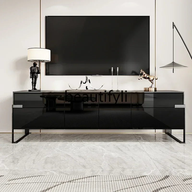 2003 Minimalist TV Cabinet Modern Simple Solid Wood Living Room Video Cabinet Bedroom Paint Side Cabinet Floor