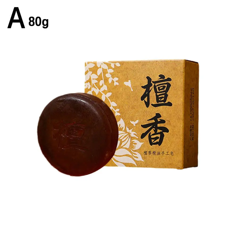 80/100g Sandalwood Handmade Soap Face Wash Removal Oil Moisturizing Control Soap Acne Treatment Care Face Whitening S1T5