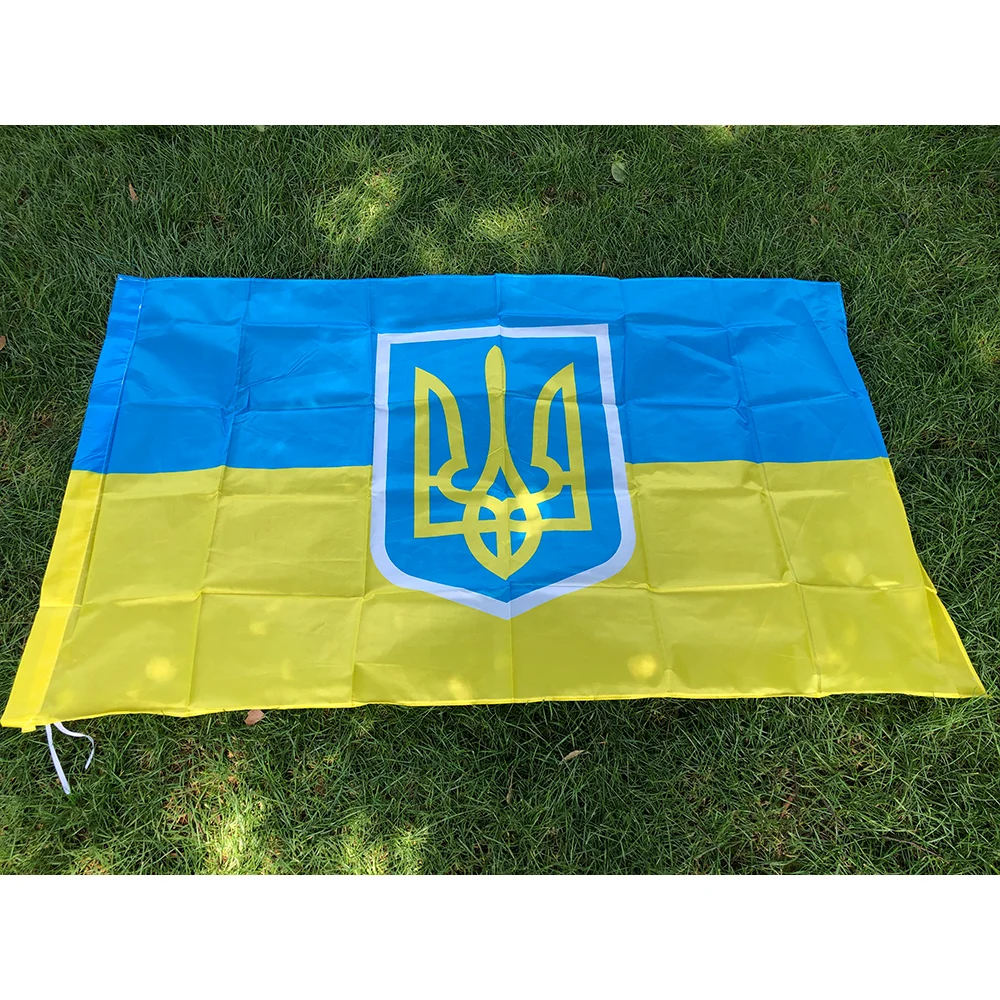 （TIKI FLAG）Ukrainian presidential flag 90*150cm 3x5fts polyester The Ukraine banner Home Decoration Ukraine flag