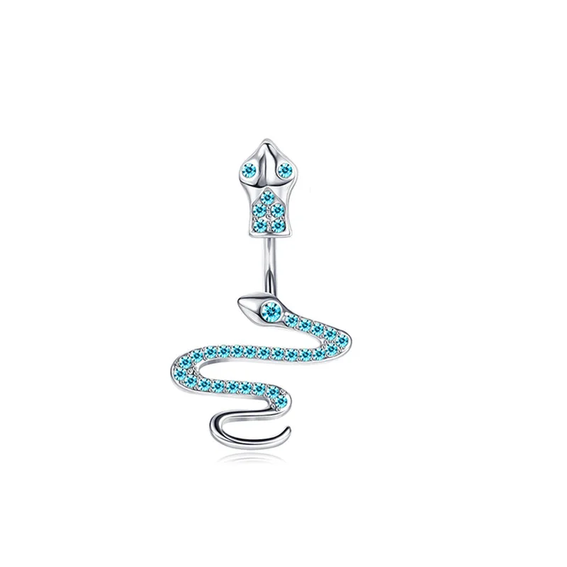 "خاتم بطن ثعبان الماس الجديد للزوجين لعام 2025 - ثقب السرة من الفولاذ المقاوم للصدأ، متعدد الألوان، للجنسين (يطلوب ثقب ذاتي)" #6