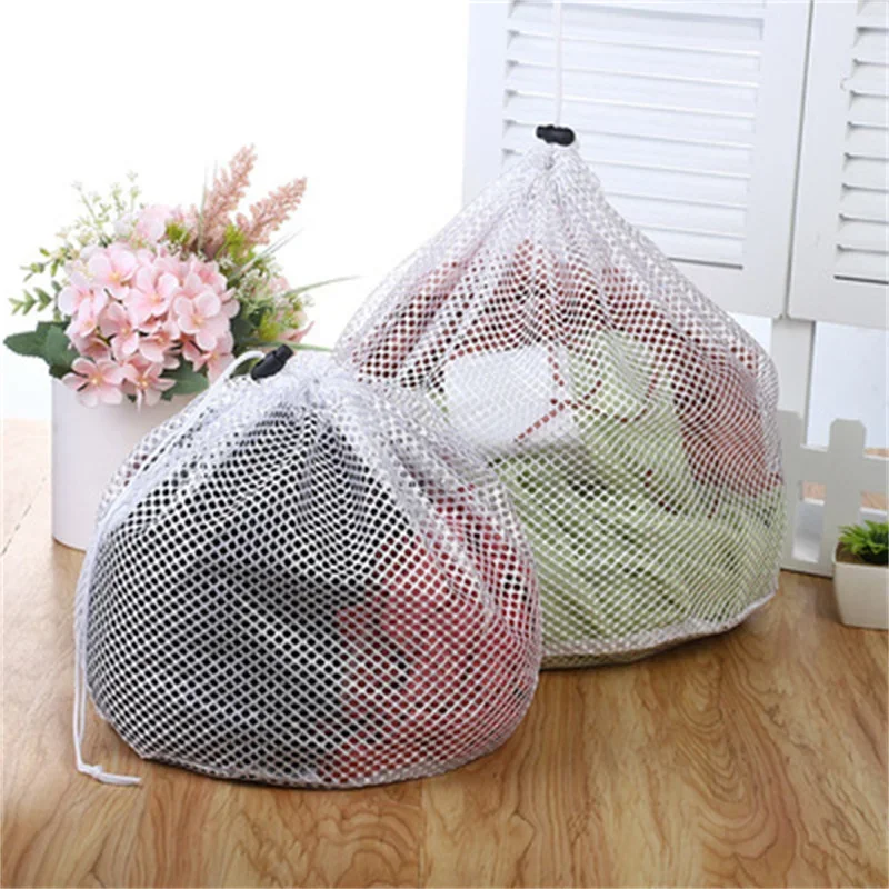 Laundry Mesh Bags Drawstring Net Laundry Saver Mesh Washing Pouch Strong Washing Machine Thicken Net Bag Laundry Bra Aid Pack