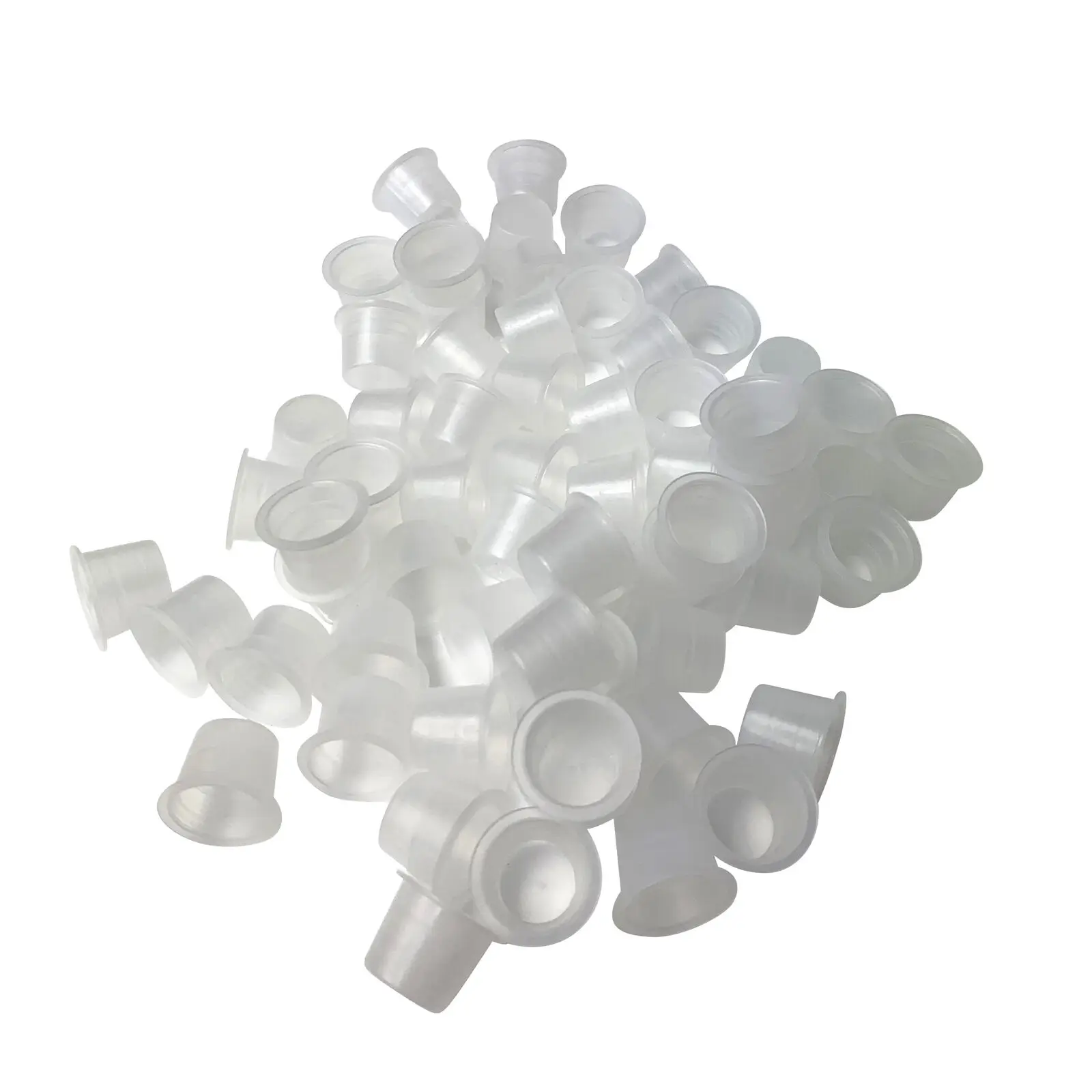 

100pcs Disposable Microblading Tattoo Ink Cups Plastic Permanent Makeup Pigment Clear Holder Container Cap