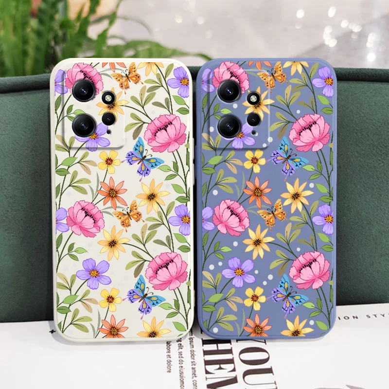 Exquisite Pattern Phone Case For Xiaomi Redmi Note 14 13 12 12S 11 11S 10 10T 10S 9 9S 8 7 Pro Plus 4G 5G Liquid Silicone Cover