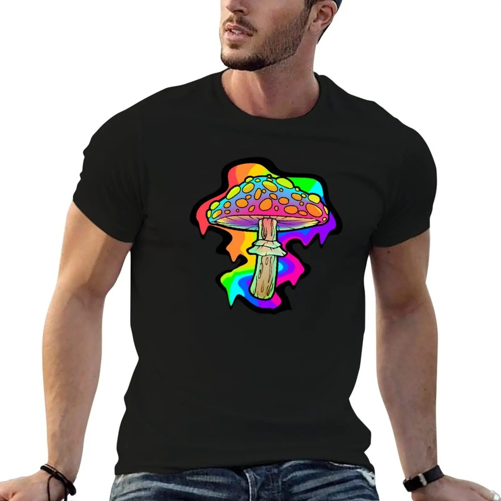 Rainbow acid shroom T-Shirt Sweat Absorbing Sports Tee Shirt