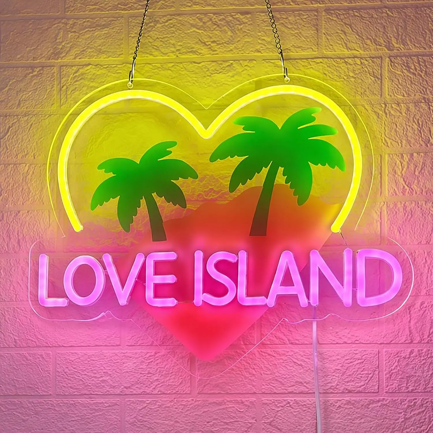 

Tropical Love Neon Sign USB Powered Led Light for Beach Room Vacation Vibes Party Bar Game Room Bedroom Decorations Gift