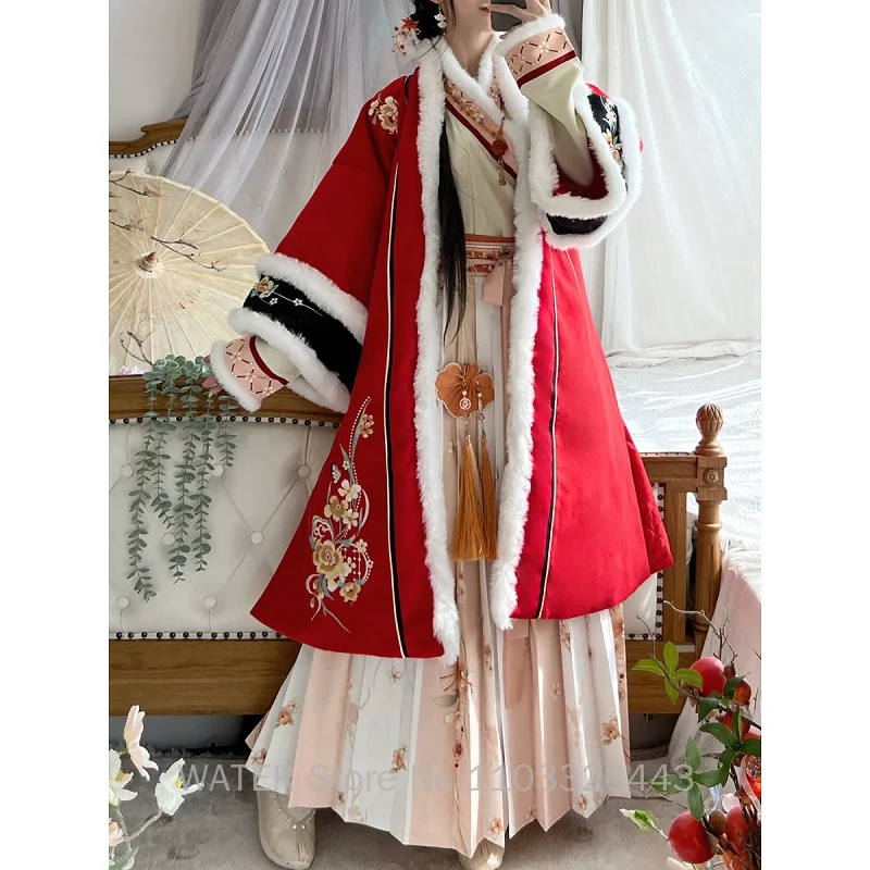 Wasser Winter Hanfu Frauen alten chinesischen traditionellen Stil Kleider Frau Kleidung weibliche Kostüm Cosplay China tragen Kleidung