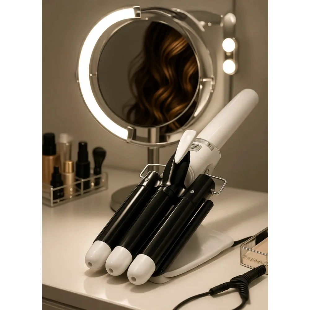 

Трехсекционная плойка-стайлер с ЖК-дисплеем, керамическим турмалиновым покрытием, двойным напряжением, для создания пляжных волн