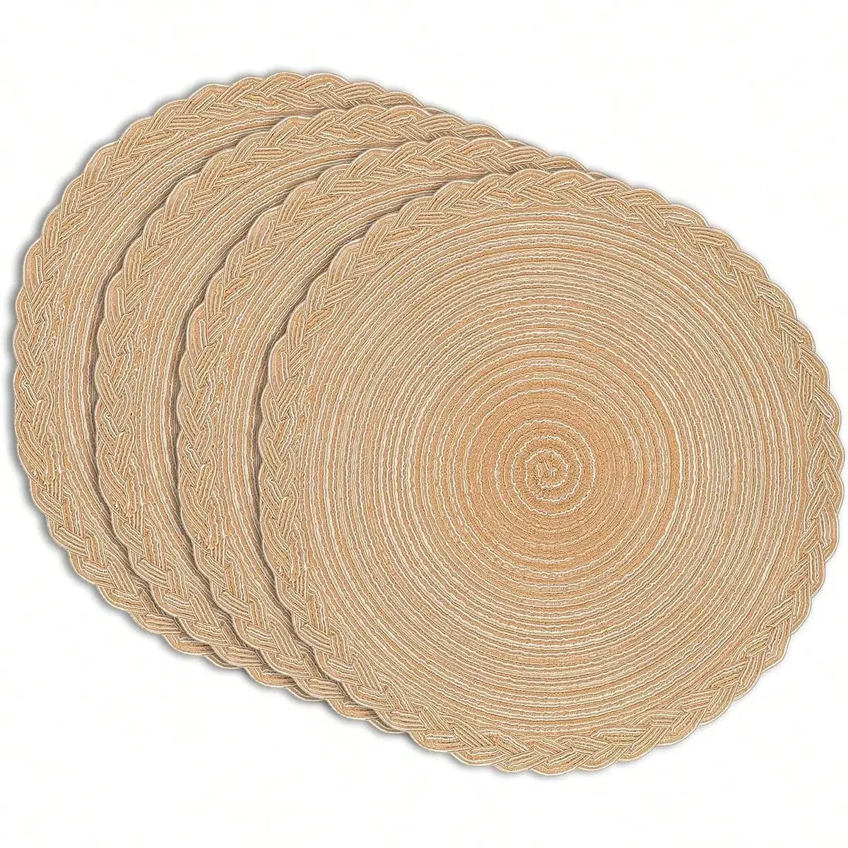 

2pcs/4pcs/6pcs/8pcs Set Round Dining Table Mats - Woven Heat Resistant Non-Slip Kitchen Placemats, 15 Inch, Washable & Easy Care Tablemats, Suitable For Dinner Party, BBQ, Indoor And Outdoor Use (Blue)