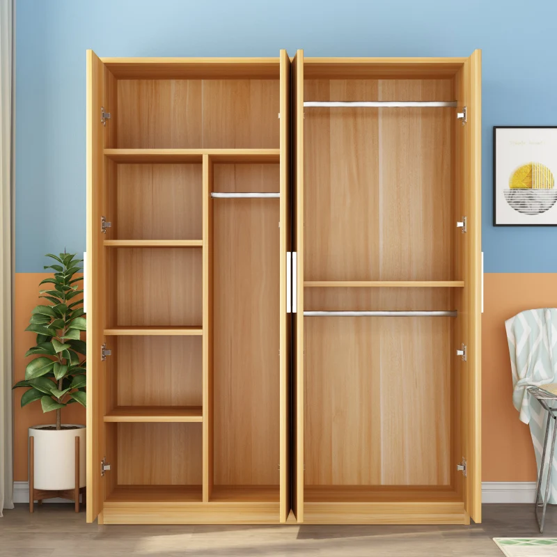 Simple wardrobe, modern, minimalist, and economical solid wood panel bedroom, small unit storage ，household cabinet