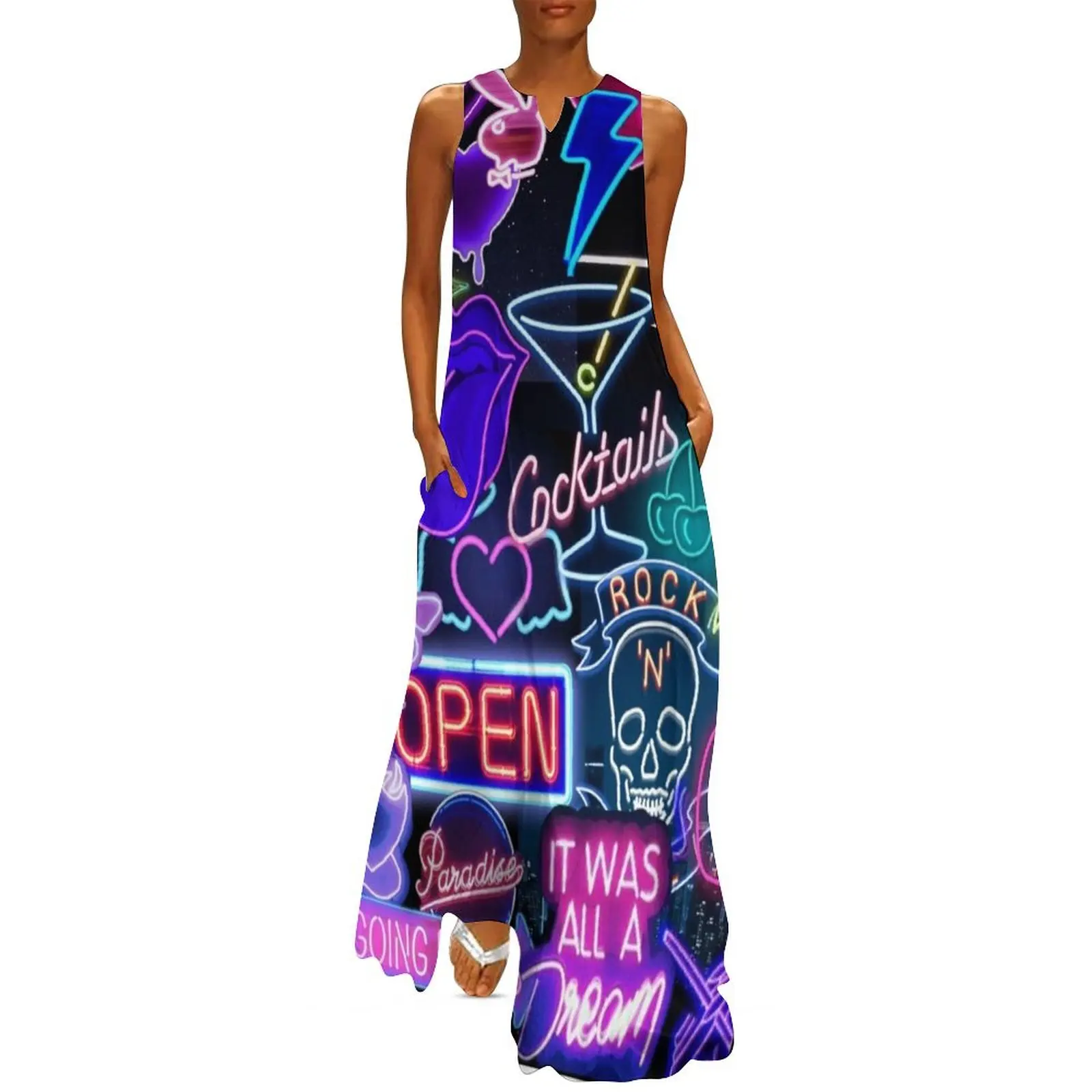 

NEON SIGNS Long Dress summer dresses ladies 2025 Aesthetic clothing birthday dresses for women Dress