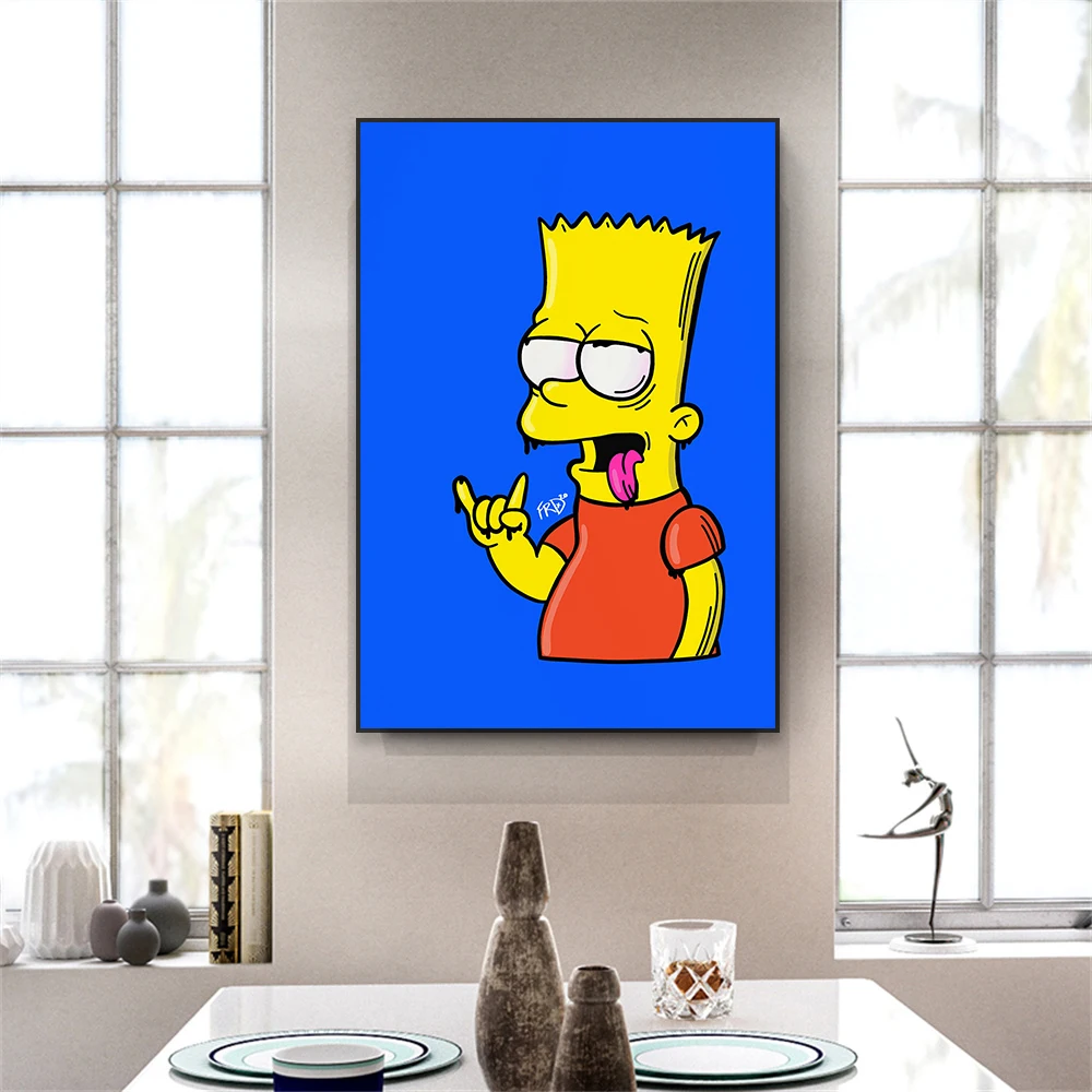 The Simpsons Print Disney Graffiti Wall Art Poster Retro Simpsons Posters Classical Cartoon Canvas Painting Home Bedroom Decor