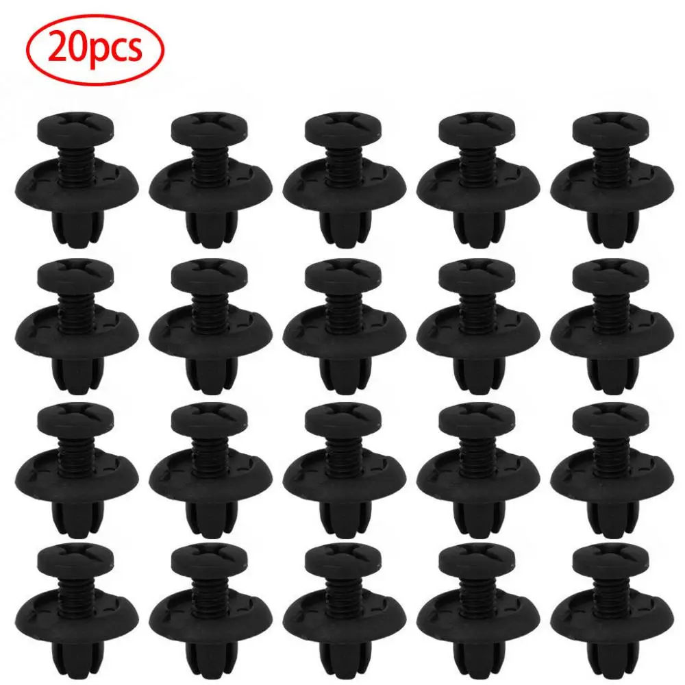 8mm Auto Fasteners Rivets Clips Retainer Black Universal Car Bumper Fender  for Mitsubishi Honda Nissan Car Accessories