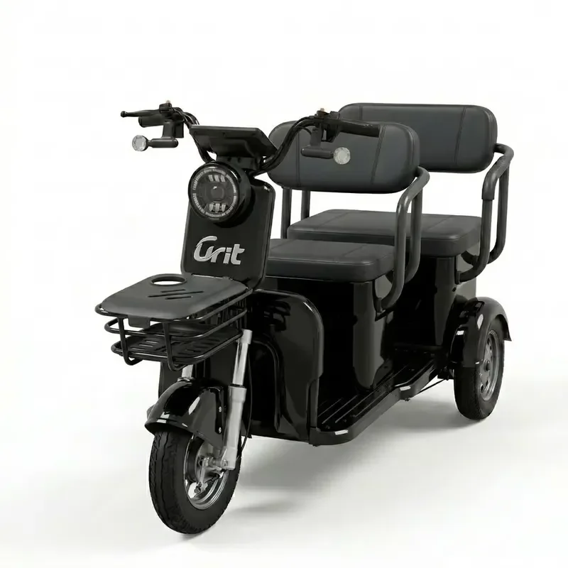 Electric 3-Wheel Open Tricycle for Adults with Comfort Seats Basket 300-400kg Payload Electric Tricycle Customization
