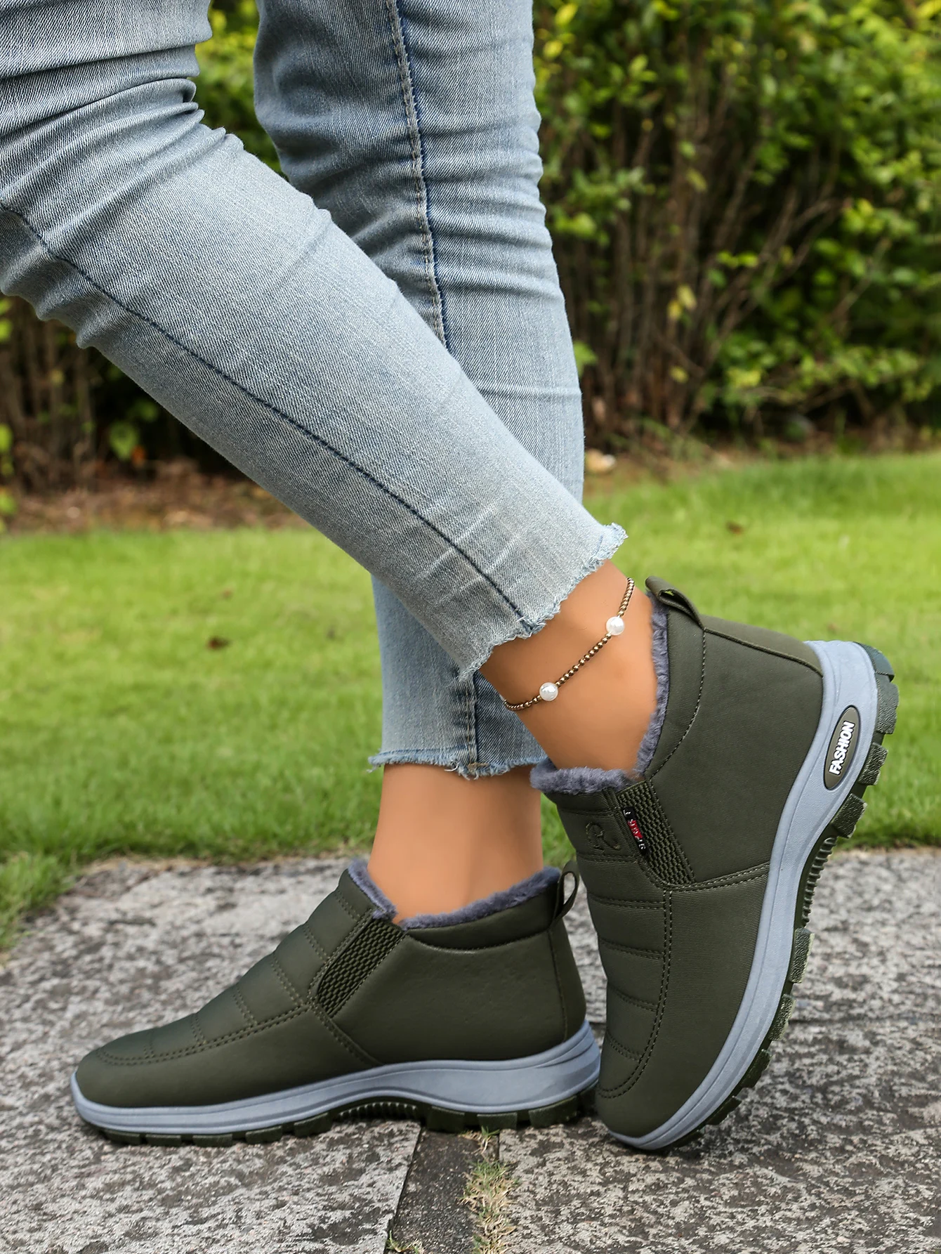 Paar-Schuhe, Freizeitschuhe für Damen und Herren, warm, mit Fleece gefüttert, verstärkt, rutschfest, leichte Schneestiefel mit kostenlosem Versand. – Detail 37