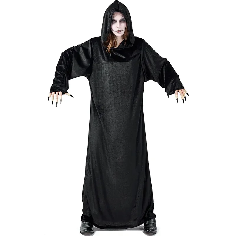 Halloween Velvet Cosplay Vampire Devils Hooded Robe Women Poison Queen Costume