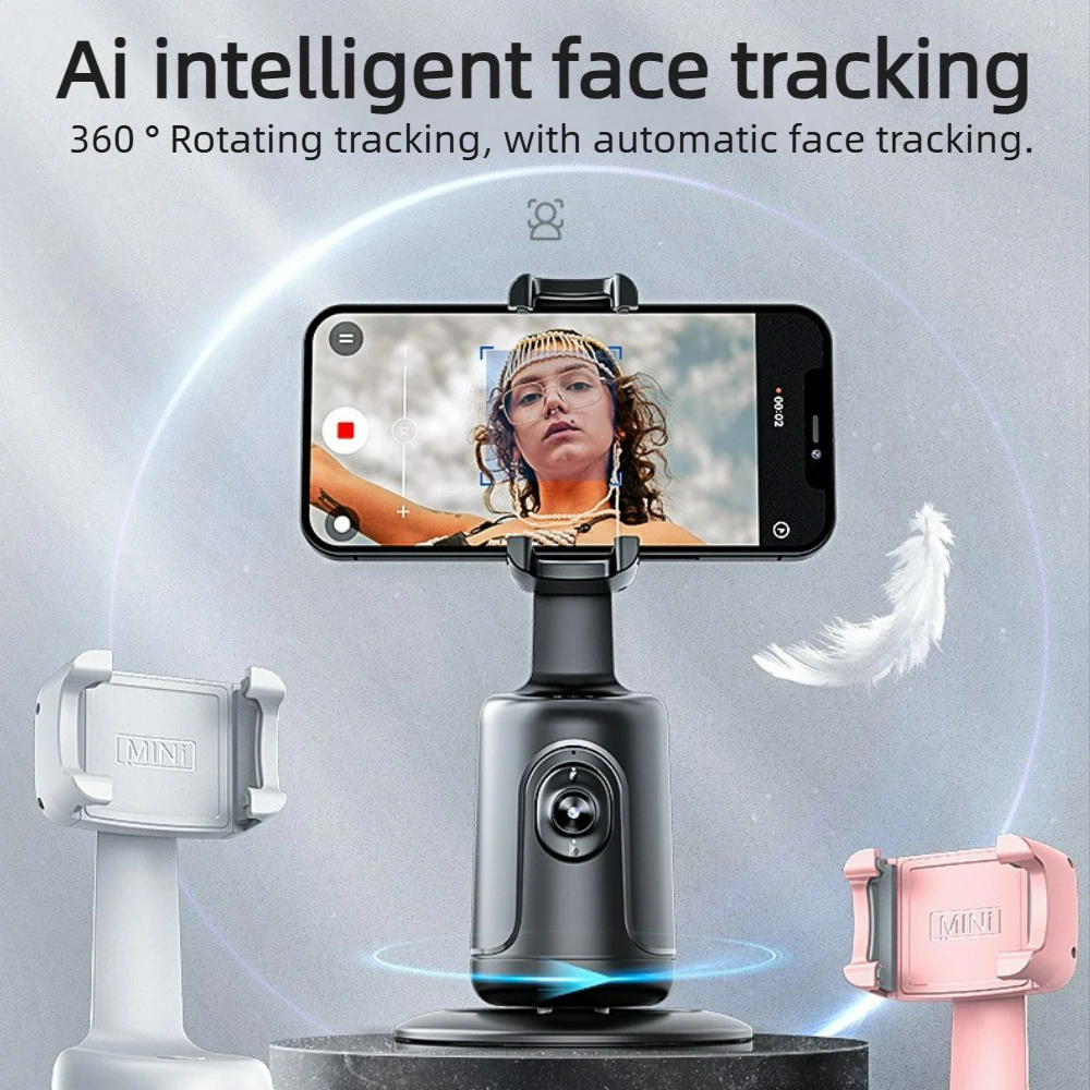 

NEW Fully Automatic Follow Up Artifact AI Face Tracking Mobile Phone Holder Live Gimbal 360° Rotate for Selfie Live Broadcast