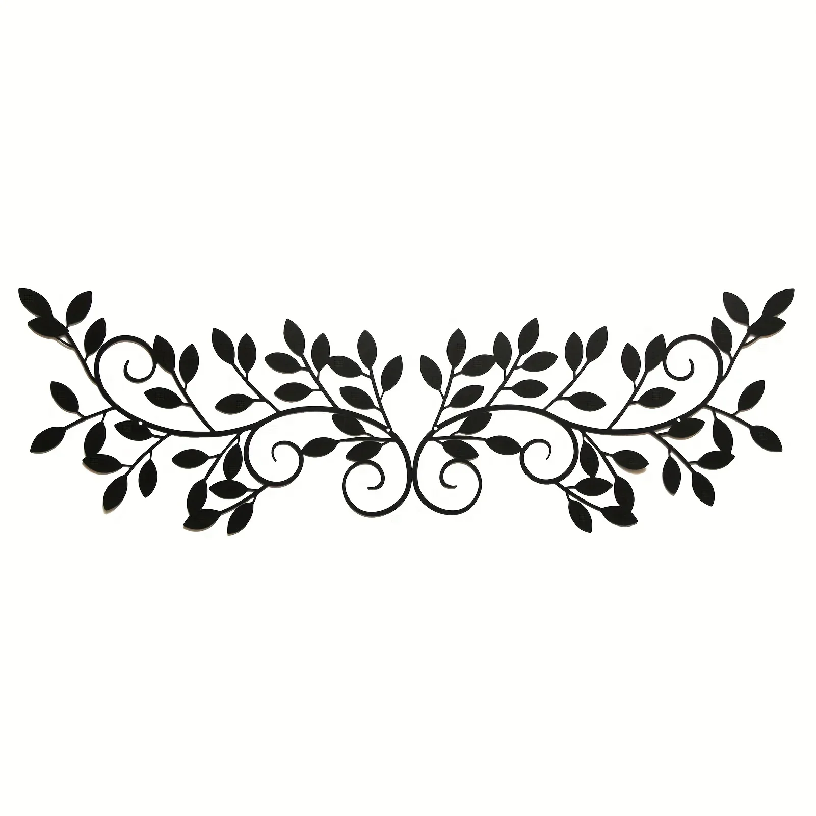 2 Pieces Wall Art Ornament Wall Hanging Sign, Metal Tree Leaf Wall Decor Black Vine Olive Branch Leaf Kids Room Kindergarten