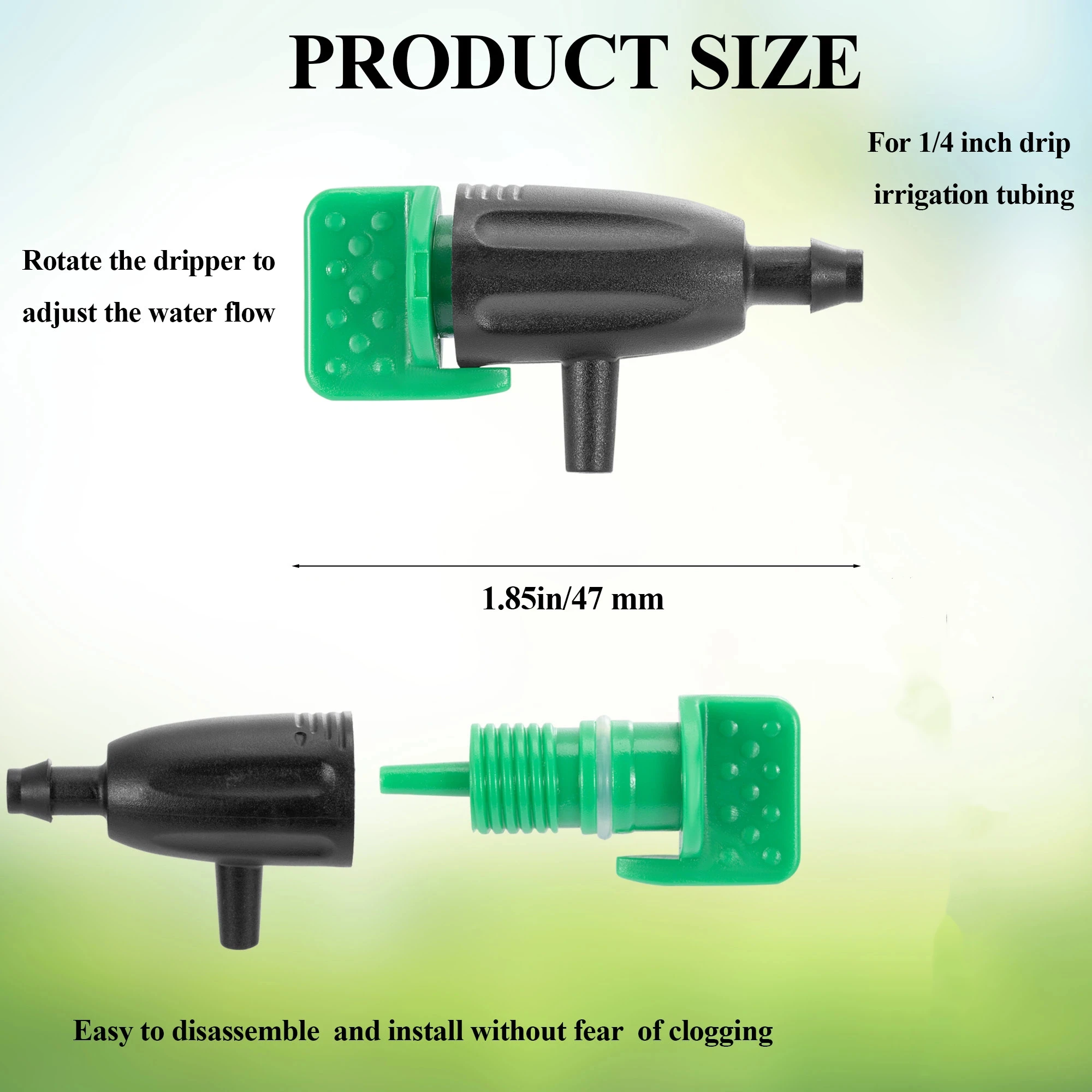 25Pcs Mini 0~40L Adjustable Dripper Micro Drip Irrigation Regulator Emitter Garden Folwer Bed Plant Succulent Flower Watering