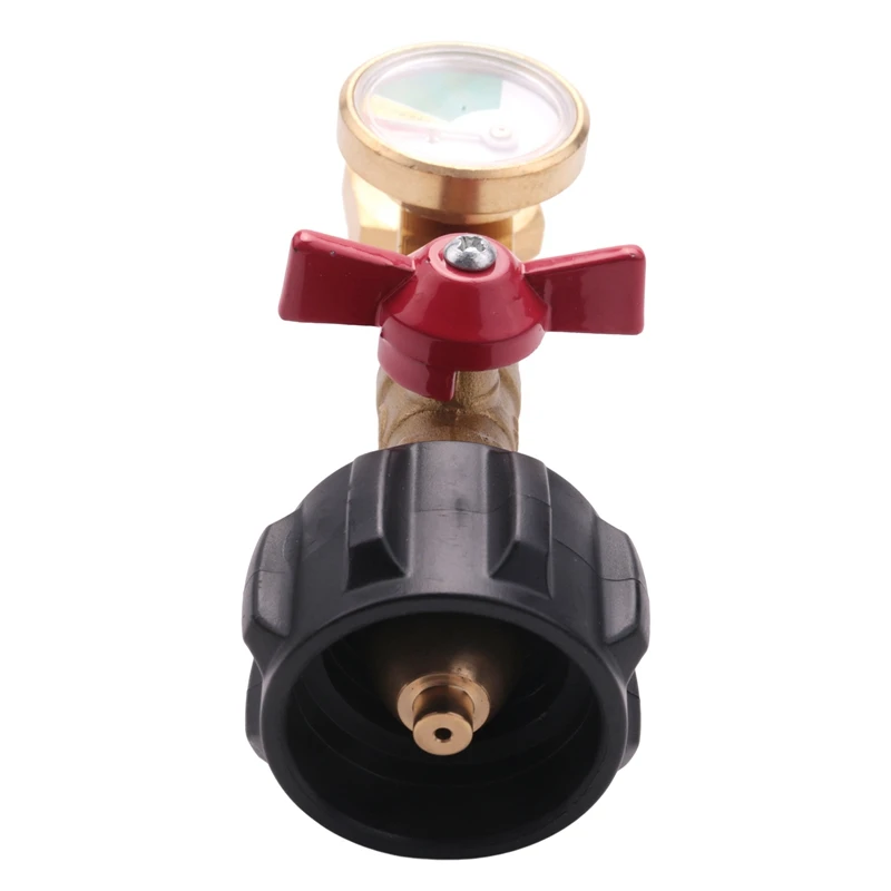 Propane Adapter 1Lb To 20Lb, QCC1 Propane Refill Elbow Adapter With Gauge And ON-Off Control Valve For 1LB Propane Tank image 6