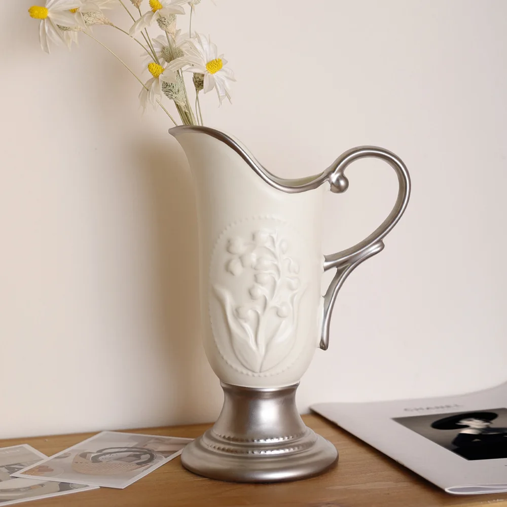 Second-hand Ceramic Lily of The Valley Vase French High-end Crafts High-value Creative Ornaments Hydroponic Retro