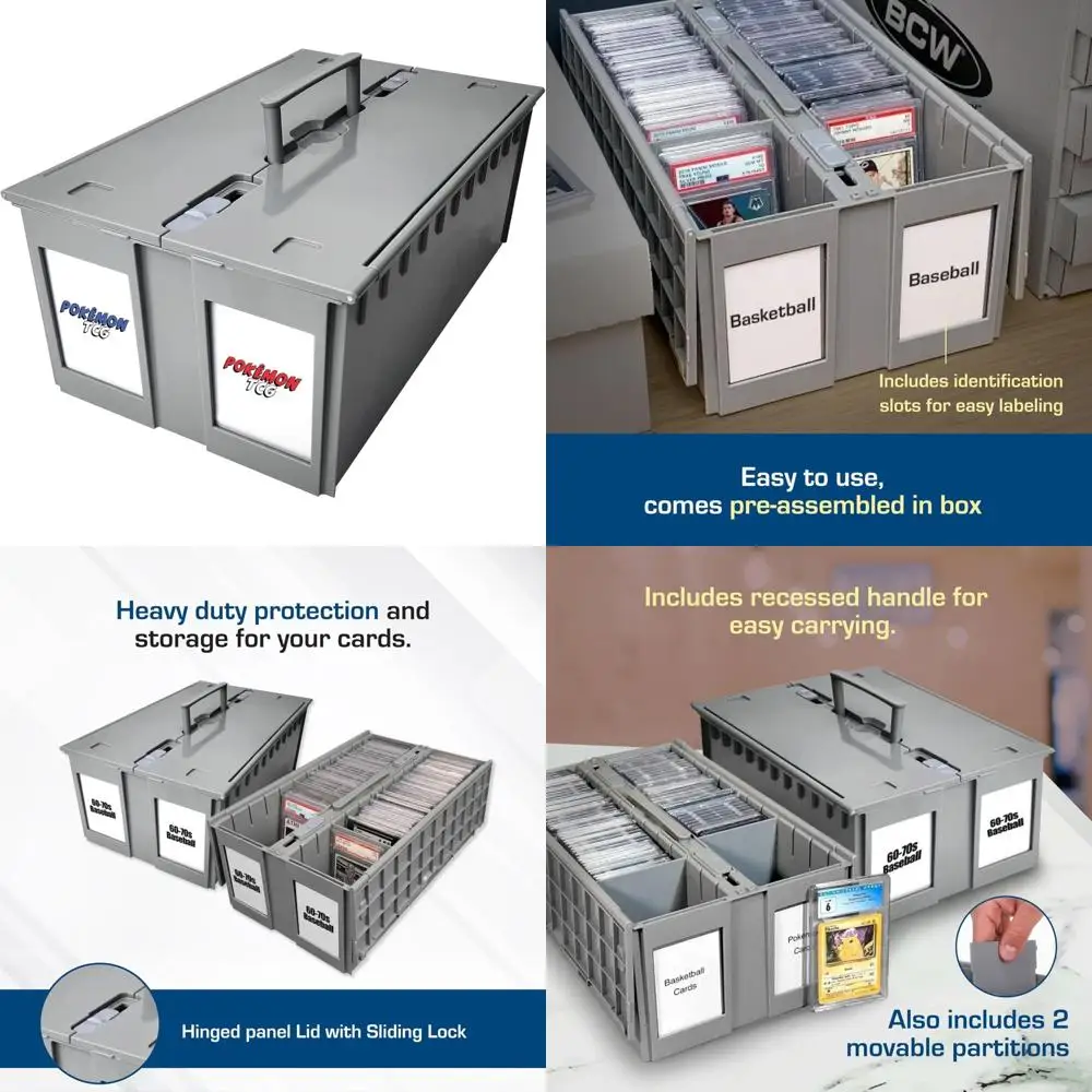 صندوق تخزين البطاقات مكون من صفين - علبة بلاطة قابلة للتكديس مع غطاء ومقبض | يناسب خدمات الدرجات الرئيسية #1