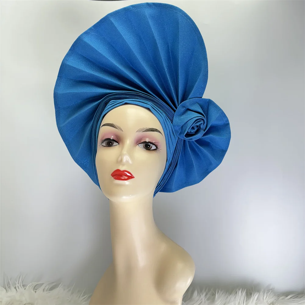 2026 African Headtie Nigerian Aso Oke Headtie Women Hijab Head Wrap Turban Chemo Caps Gele Femme Scarf High Quality for Wedding - view 6