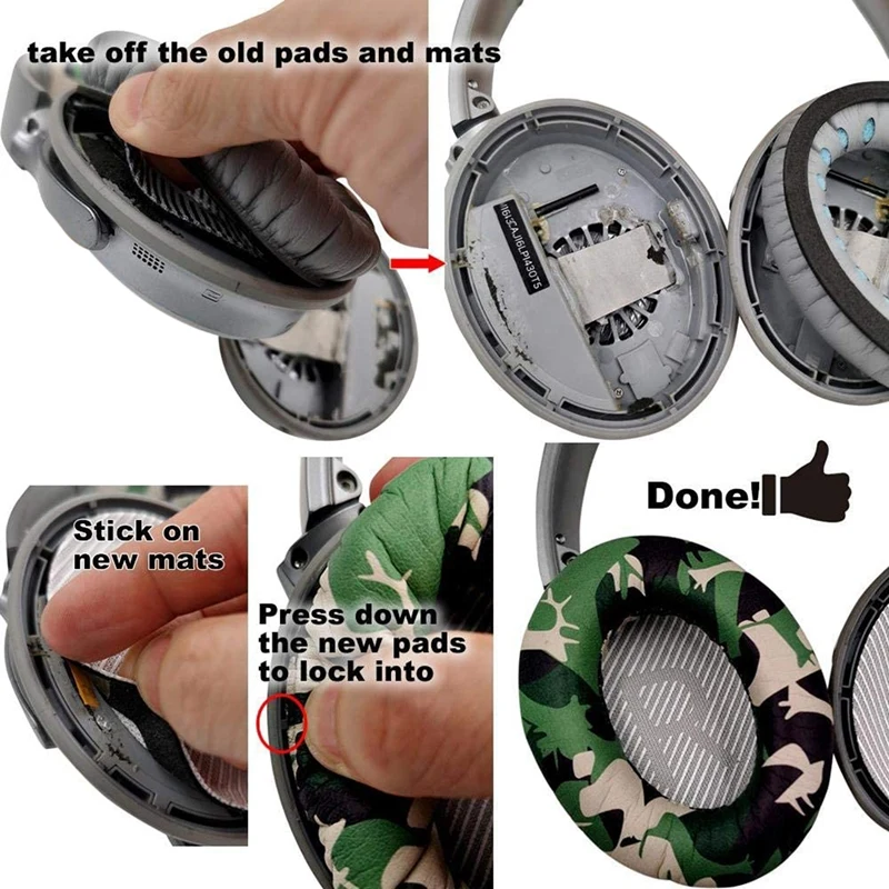 1 Pair Headband Cushion Grey Headband Cushion For Quiet Comfort 25 35 (QC25 QC35) And Quietcomfort 35 II (Qc35ii) image 6